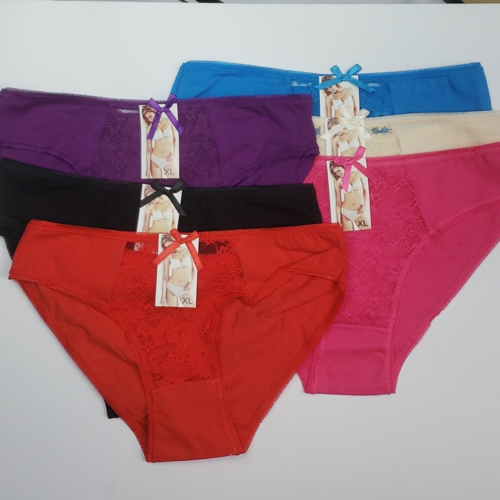 6 pack cotton bikini briefs size XL